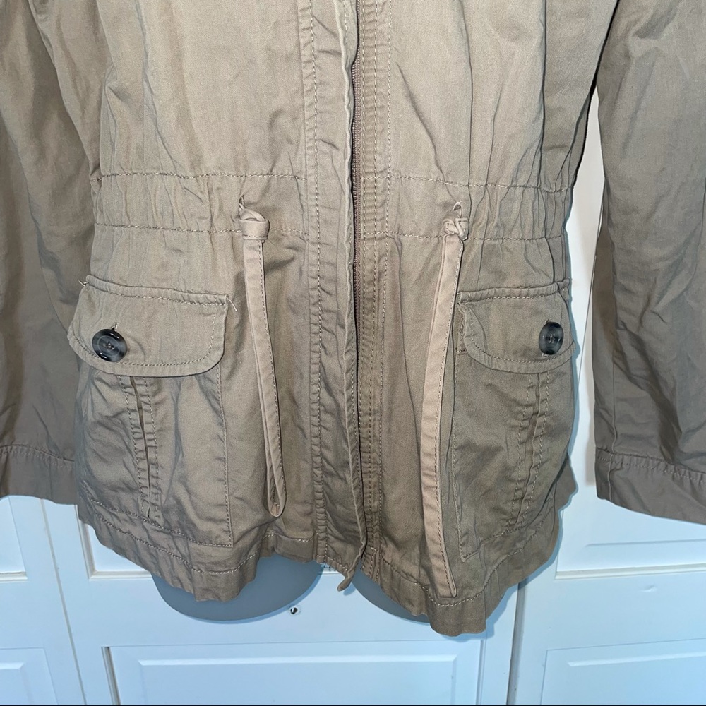 Tan Brown Utility Light Jacket Coat Fall Everday - image 3